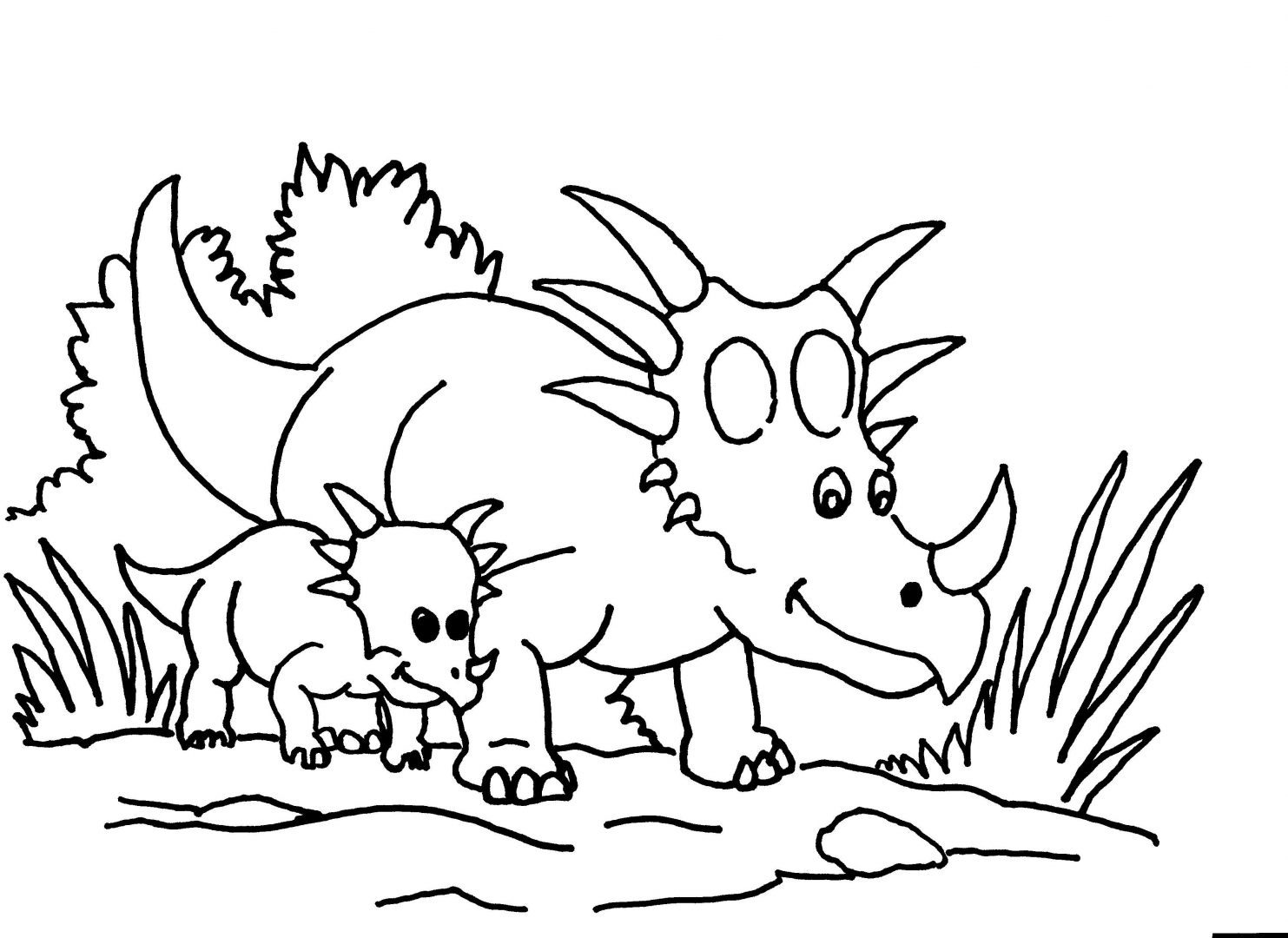 Динозавр носорог раскраска
